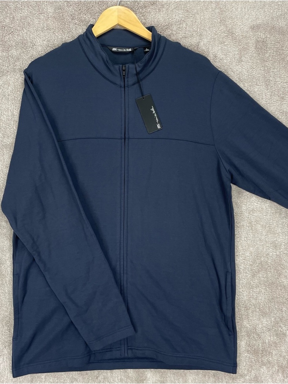 SOLD Travis Mathew Sweatshirt Men’s L Navy Blue Newport Full Zip SOFT Fleece NWT